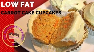 LOW FAT HEALTHY CARROT CAKE CUPCAKES RECIPE  MsDessertJunkie [upl. by Malha]