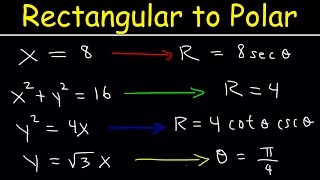 Rectangular Equation to Polar Equations Precalculus Examples and Practice Problems [upl. by Talanian]