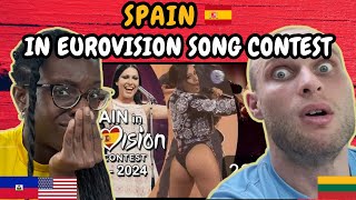 REACTION TO Spain 🇪🇸 in Eurovision Song Contest 19612024  FIRST TIME WATCHING [upl. by Irrok411]