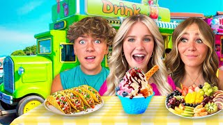 MY TEENS TRiED EVERY FOOD TRUCK iN OUR CiTY 🍕🚚 [upl. by Tertia]