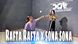 Rafta Rafta x sona sona Couple danceWedding danceEasy stepAnkita bisht amp akanksha bisht [upl. by Neahs]