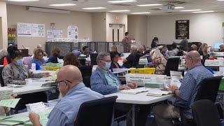 Early vote tabulation for Election 2024 begins in Maricopa County Arizona [upl. by Anerol179]