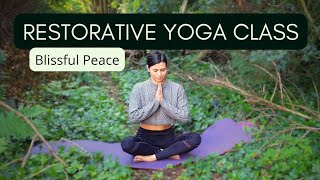 Restorative Yoga For Peace And Sleep  Follow From Your Bed [upl. by Marice]