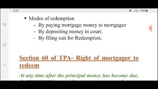 Right of Redemption of Mortgagor in detail [upl. by Hillary745]