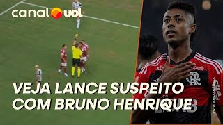 BRUNO HENRIQUE VEJA LANCE SUSPEITO COM CARTÃO EM FLAMENGO X SANTOS QUE É ALVO DE OPERAÇÃO DA PF [upl. by Aielam]