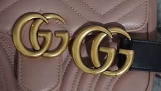 Bag Review Before you buy from Nancy Gucci Marmont Comparison to Authentic belt Rep [upl. by Adriane]