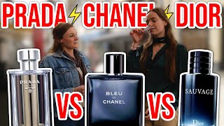 Prada LHomme vs Bleu de Chanel vs Dior Sauvage  Straßenumfrage [upl. by Bibbie17]