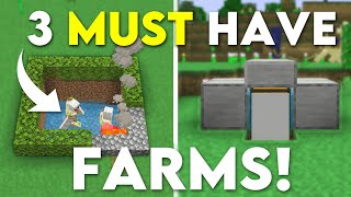 3 EASY Starter Farms For Beginners In Minecraft Bedrock 121 Iron Farm XP Farm Food Farm [upl. by Aicined]