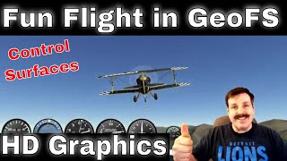 Visual Guide to Aircraft Control Surfaces and a GeoFS HD flight test [upl. by Hollyanne]