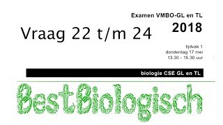 Biologie examen VMBO TL en GL 2018 eerste tijdvak vraag 22 tm 24 [upl. by Puglia]