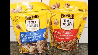 Nestle Toll House BiteSized Edible Cookie Dough Cookies amp Crème and Chocolate Chip Review [upl. by Traweek]