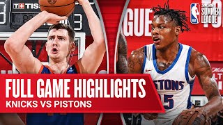 KNICKS vs PISTONS  NBA SUMMER LEAGUE  FULL GAME HIGHLIGHTS [upl. by Emlin108]