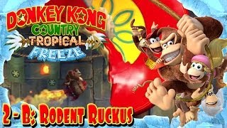 Donkey Kong Country Tropical Freeze  Part 16  quotRodent Ruckusquot 2B 100 Walkthrough [upl. by Yrram]