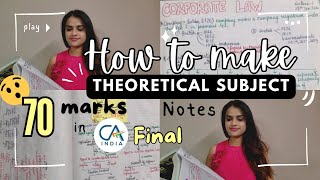 Handwritten notes that fetched me 70 marks in CA Final How to make notes for Theoretical Subjects🗒️ [upl. by Parks]