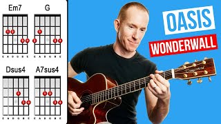 Wonderwall by Oasis  Acoustic Guitar Lesson  How to Play Strumming Chord Songs [upl. by Venetia]