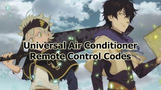 Universal Air Conditioner Remote Control Codes [upl. by Roch]