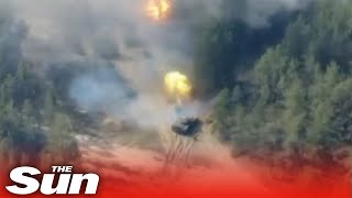 ProRussian tanks brutally fire at Ukrainian villages in Luhansk [upl. by Acissj543]