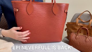 Louis Vuitton Epi Neverfull is Back MM Kenyan Fauve aka Fawn Full Review Mod Shots What Fits [upl. by Akinehs]