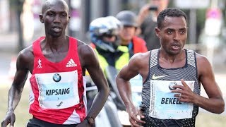 Kenenisa Bekele vs Wilson Kipsang incredible duel at BMW Berlin Marathon 2016 [upl. by Nakah316]