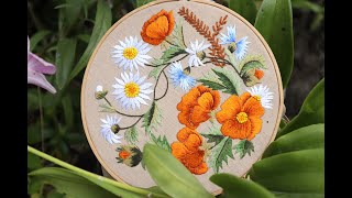 Flower Wreath Embroidery Floral Wreath  SaraNsilk [upl. by Inajna]