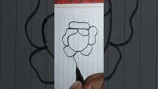 Rrose 🌹 easy drawing for beginners ❤️art shorts [upl. by Latini717]