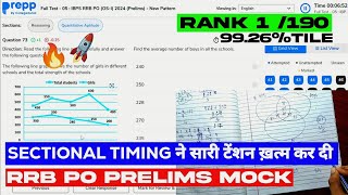 ISME TOH RANK 1 EASY HI THA LANA🔥😱 RRB PO LIVE MOCK SOLVING WITH SECTIONAL TIMING ✅ [upl. by Diannne408]