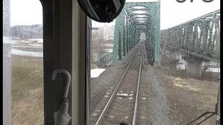 旭川駅～近文駅間を走行する留萌本線に直通の函館本線上りキハ54形の前面展望 [upl. by Rabjohn827]