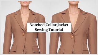 Notched Collar Jacket Sewing Tutorial  How to Sew a Notched Collar Jacket [upl. by Aseek]