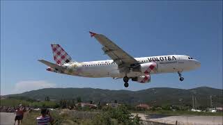 Skiathos International Airport JSI Plane Spotters [upl. by Neehs]