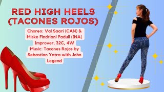 Red High Heels Tacones Rojos Line Dance choreo Val Saari CAN amp Miske Findriani Paduli INA [upl. by Gupta]