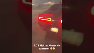 Crowd Killer Mustang 😳 Almost Hit Spec mustanggt hellcat srt takeover cops 614 mexico 1k [upl. by Annailuj]