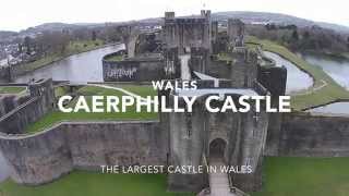 Medieval Caerphilly Castle Largest in Wales UAS aka Drone [upl. by Esidnak]