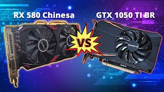 Desempenho RX 580 Jieshuo vs GTX 1050 TI Nacional [upl. by Annoirb195]