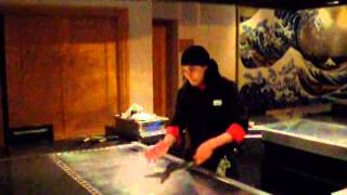 Hibachi Chef  Teppanyaki Cooking Show Freestyle [upl. by Eidac]