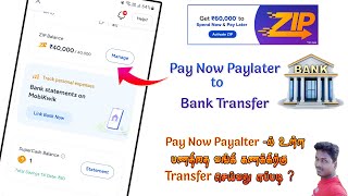 Mobikwik Zip paylater Amount Transfer to Bank live demo in TamilTech and Technics [upl. by Tamera]