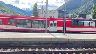 RE42 nach Andermatt abfahrt in Visp [upl. by Schofield]