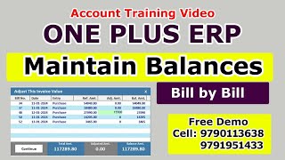 Bill By Bill Supplier Payment Adjustment in One Plus ERP Software [upl. by Klockau]