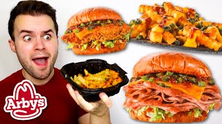 Arbys NEW Diablo Menu FULL REVIEW Loaded Fries Chicken Sandwich  Roast Beef Dare Challenge [upl. by Sirovat876]