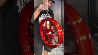 Use powder coating in your bike wheels  How to apply powder coating [upl. by Loraine]