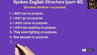 Spoken English Structure part 45 please Subscribe and like for more videos [upl. by Donata800]