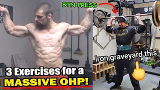 3 UNDERRATED Exercises to Blow Up Your Overhead Press Dont Let ATHLEANX See 3 [upl. by Schindler]