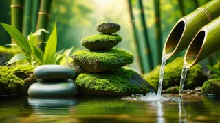 Relaxing Piano Music Bamboo Water Fountain Relaxing Music Sleep Music Meditation Music 247 [upl. by Mirak]