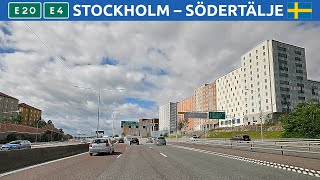 Driving in Sweden Stockholm  Södertälje by E20 and E4 4K [upl. by Esilanna]