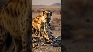 Clash of Predators Hyena vs Giant Python in the Heart of the Desert youtubeshorts [upl. by Hnahk]