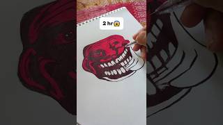 Red Troll face Drawing 10sec 30min and 2hr😱 shorts drawing [upl. by Loralie]