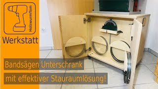 Werkstattmöbel selbst gebaut  Unterschrank für die Bandsäge mit effektiver Stauraumlösung [upl. by Eintihw]