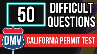 California DMV Permit Test 2024 50 Difficult Questions [upl. by Yot]