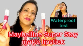 Maybelline Super Stay Matte Ink Lipstickswatches amp demotransfer amp waterproofGunjanKareer [upl. by Aicertap71]