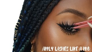 How to apply false eyelashes for beginners Simple Easy and Quick [upl. by Mattheus]