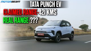 Tata Punch EV RealWorld Range Test  MotorBeam [upl. by Tymon209]